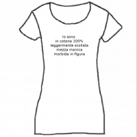 t-shirt scollo leggermente arrotondato, mezza manica, 100% cotone